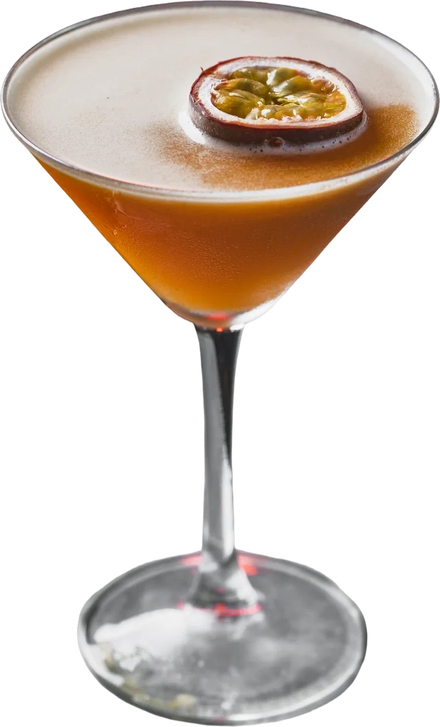 A passion fruit martini at Grumpy Monkey